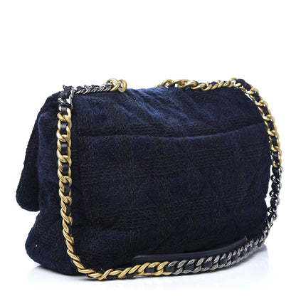 Chanel Tweed Maxi Chanel 19 Flap Navy 3 of 9