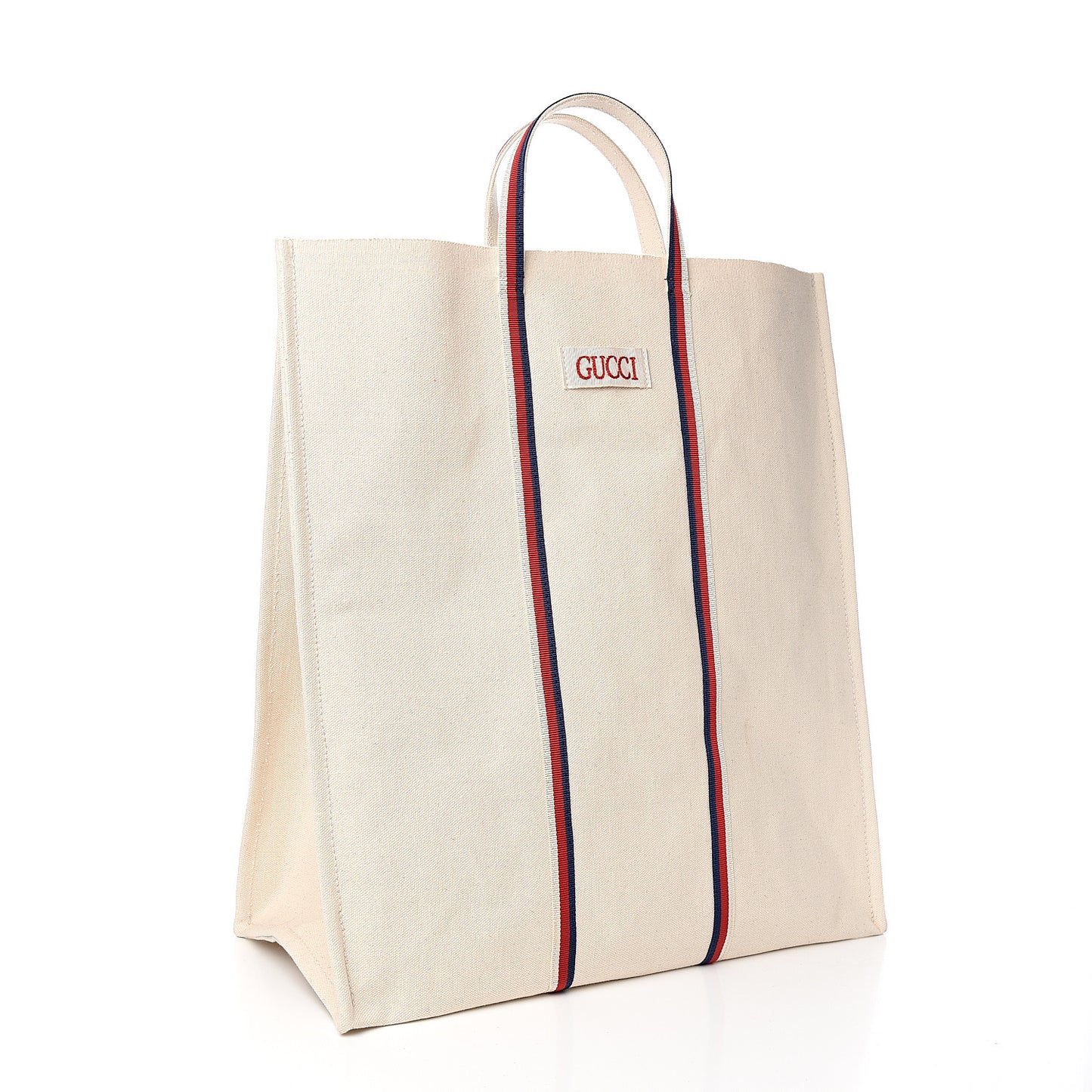 Cotton Ouroboros-print Vertical Tote Cream