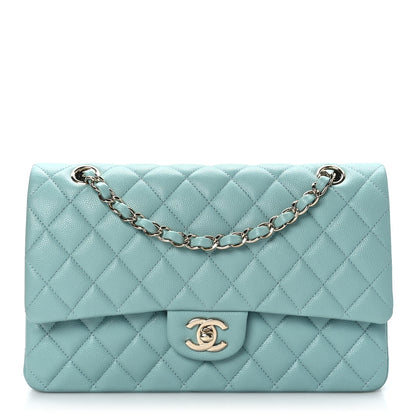 Chanel Caviar Quilted Medium Double Flap Light Blue 1 of 9