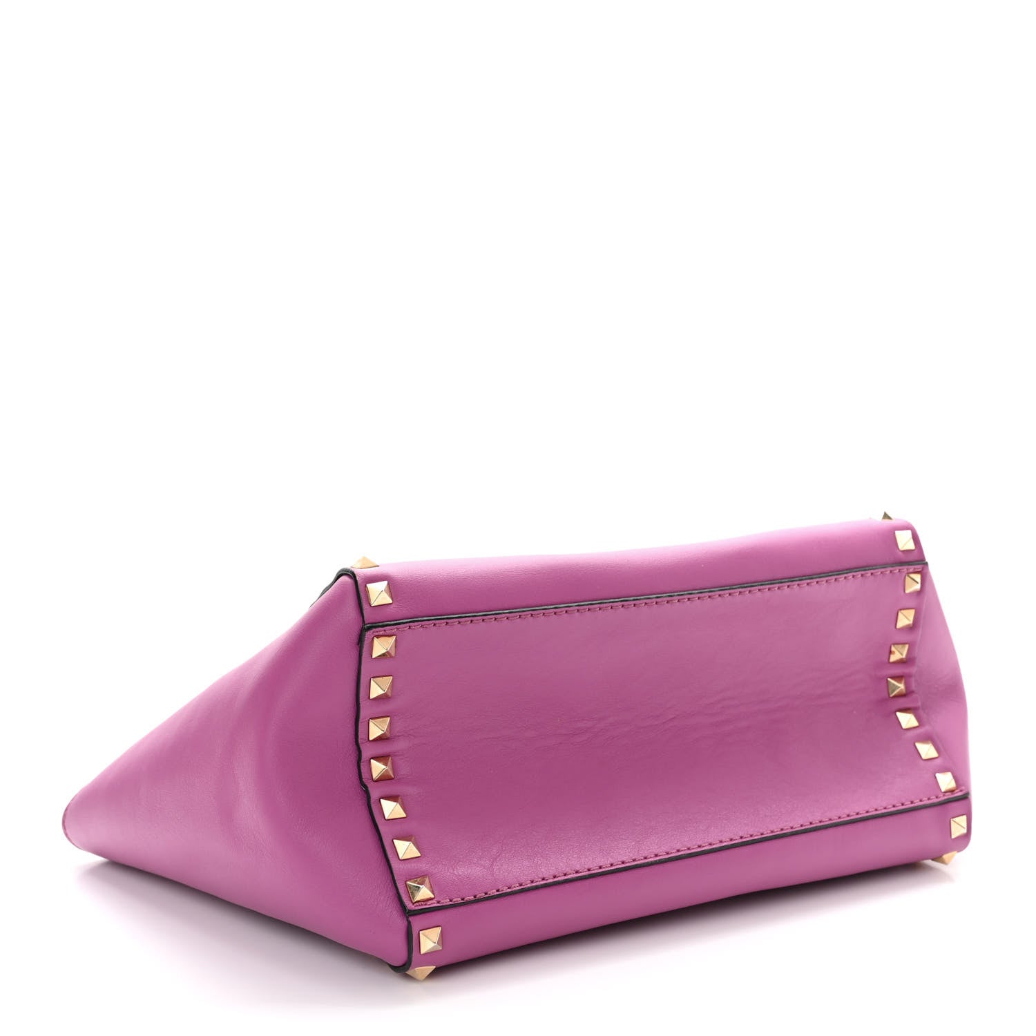 Valentino Garavani Vitello Small Rockstud Double Handle Tote Purple Violet 4 of 15