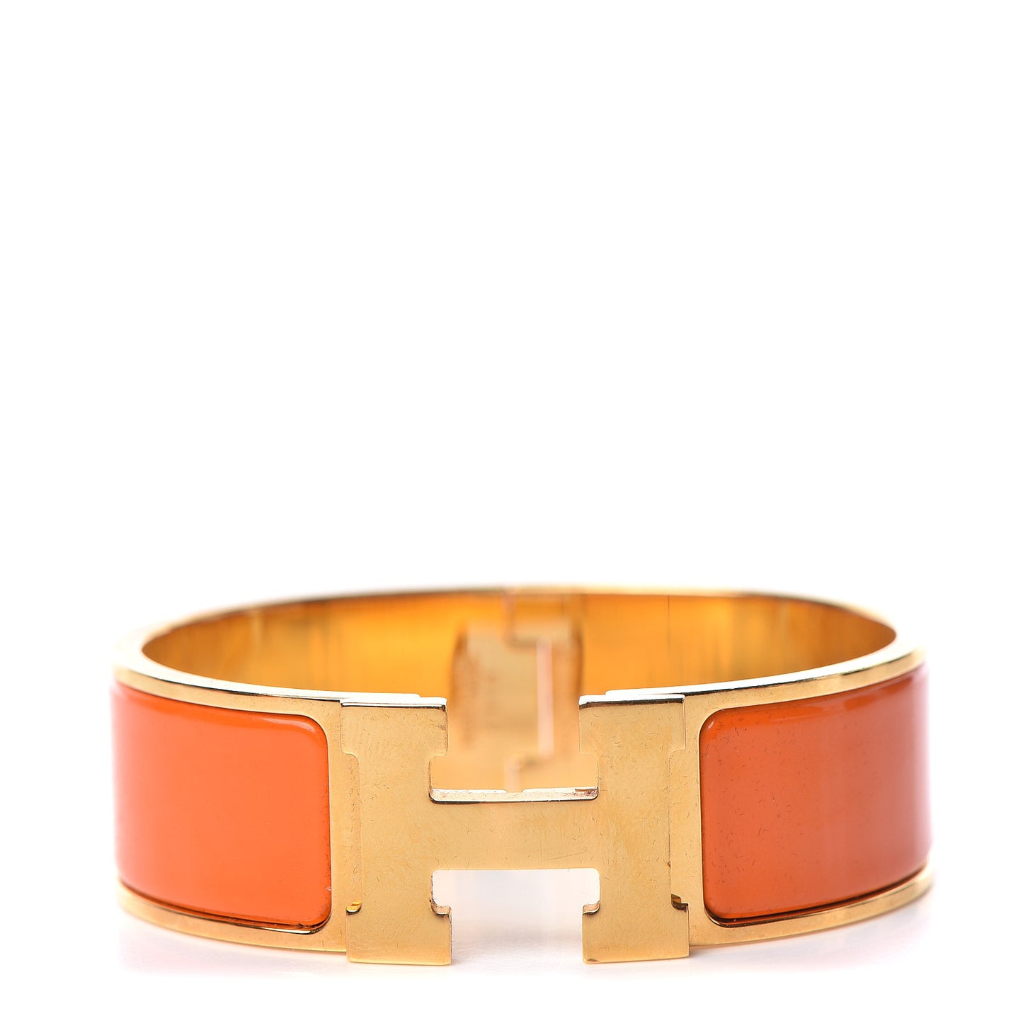 Enamel Wide Clic Clac H Bracelet GM Orange