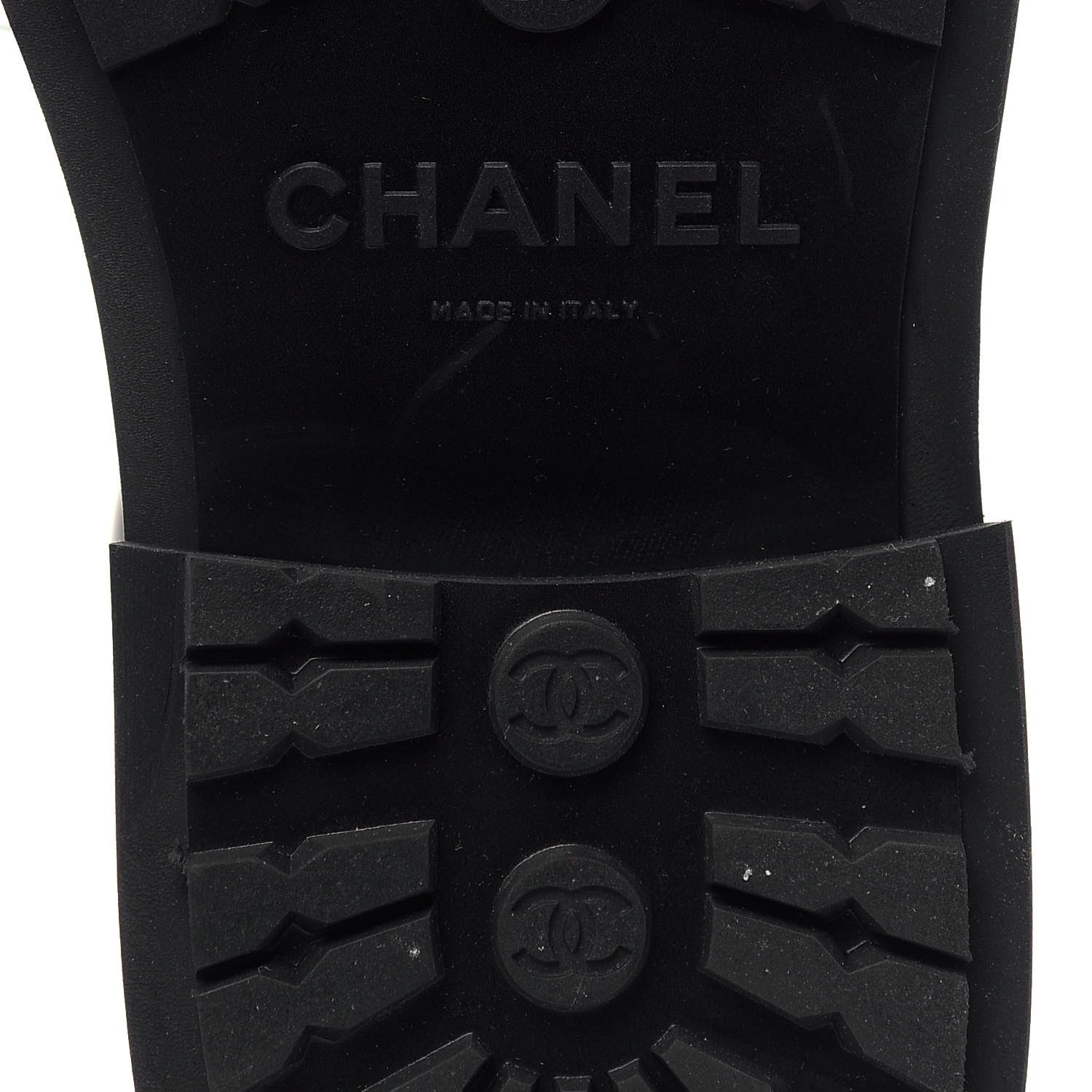 Chanel Calfskin Knit Lace Up Combat Boots 38 Black 6 of 8