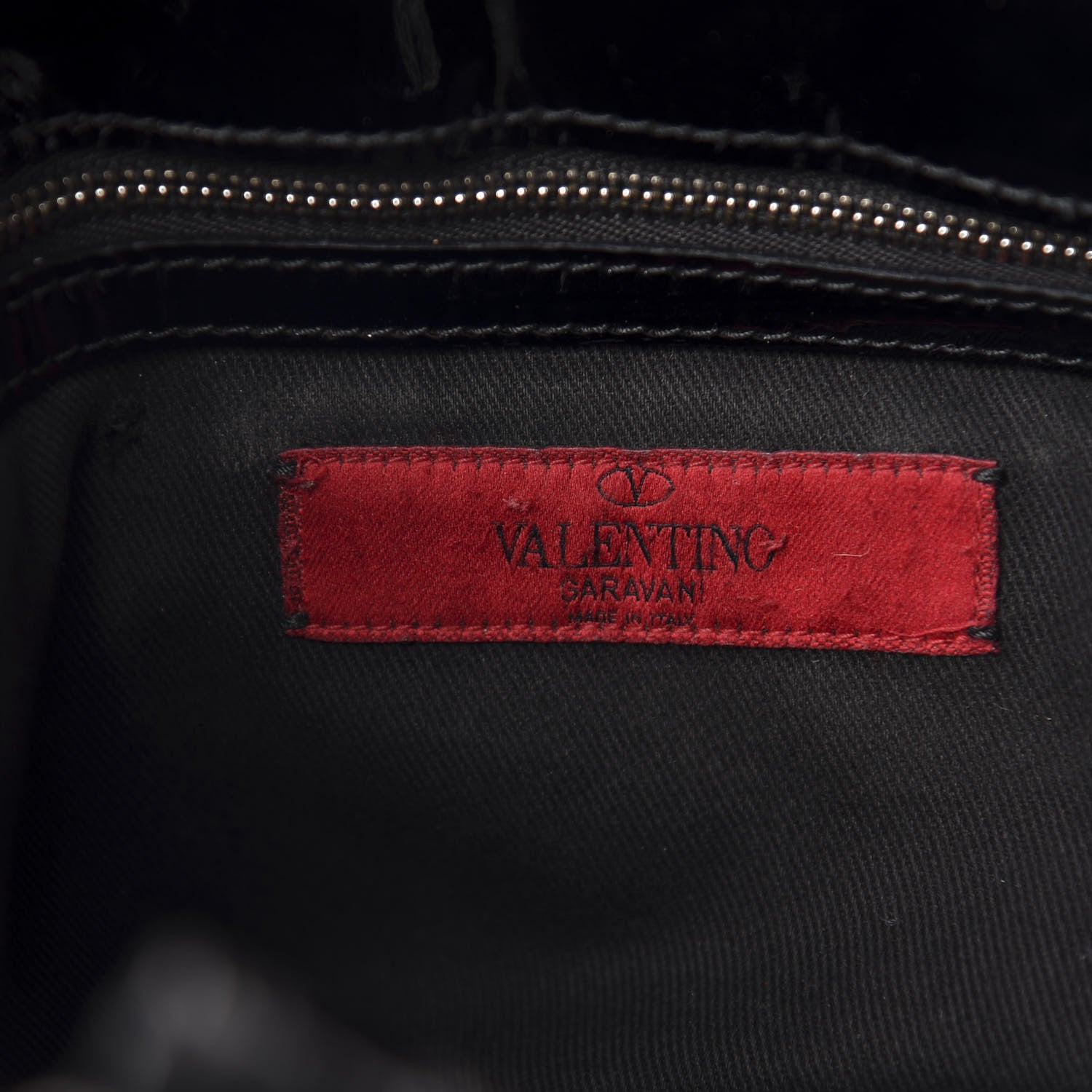 Valentino Garavani Patent Crystal Catch Satchel Black 8 of 10