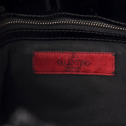 Valentino Garavani Patent Crystal Catch Satchel Black 8 of 10