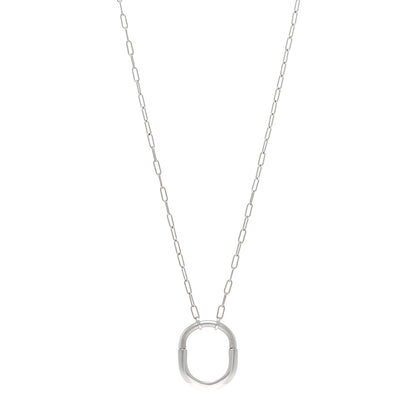 Tiffany 18K White Gold Medium Lock Pendant Necklace 1 of 5