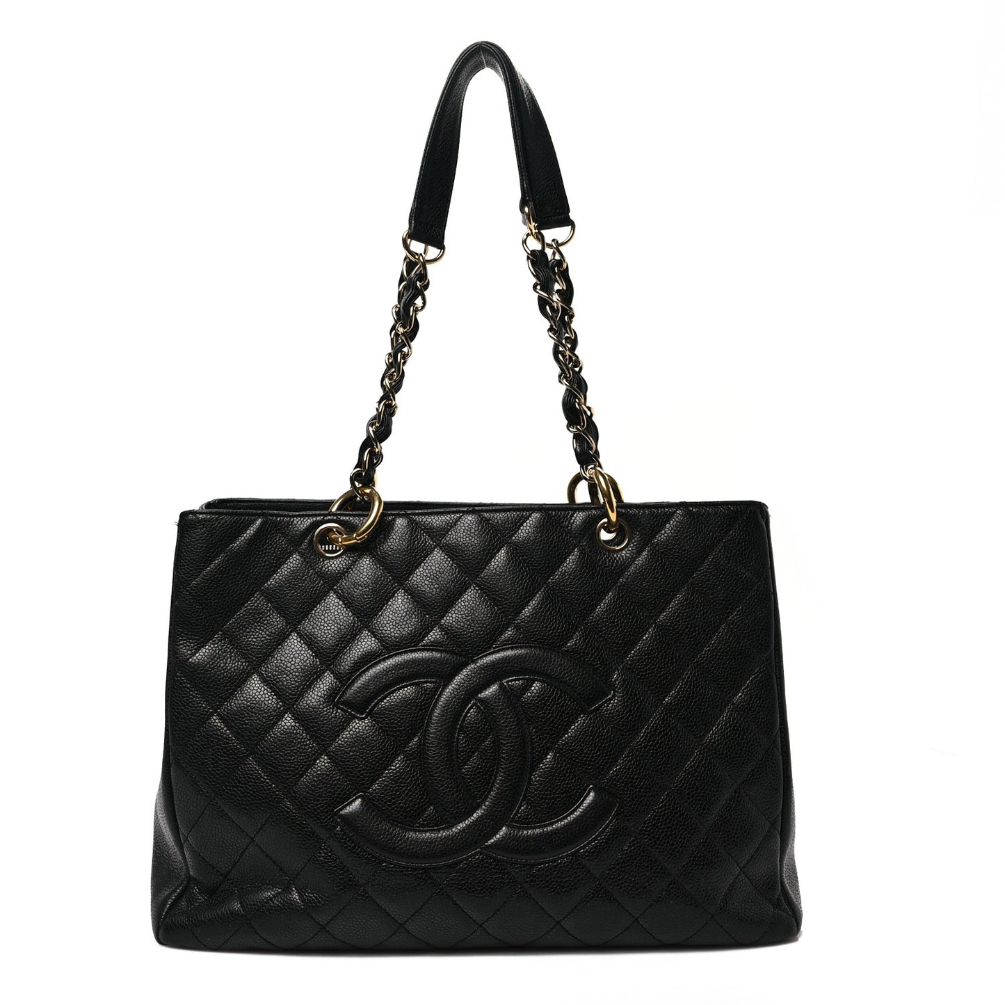 Caviar Quilted Grand Shopping Tote GST Black