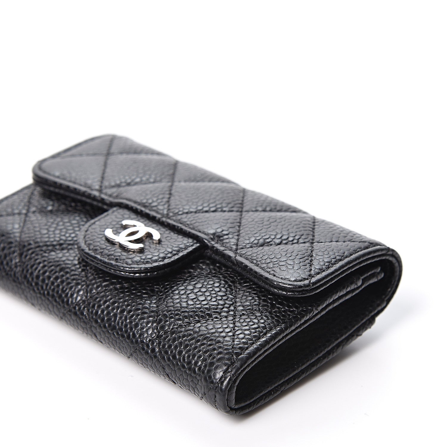Chanel Caviar Quilted Flap Card Holder Wallet Black 5 of 10