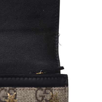 Gucci GG Supreme Monogram Bees Continental Wallet Beige Oro Black 7 of 10