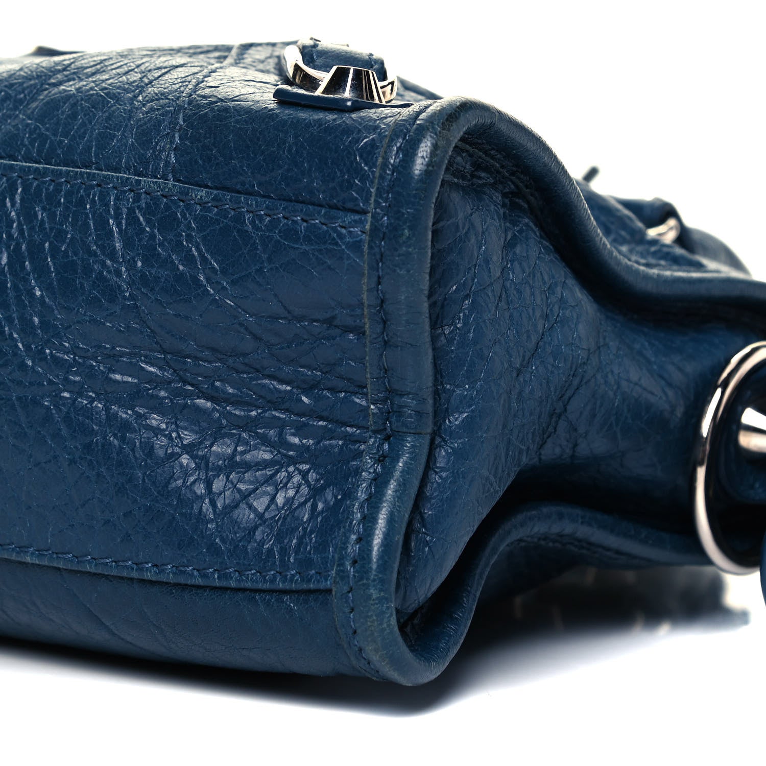 Balenciaga Agneau Classic Silver Hardware Mini City Bleu Profond 9 of 9