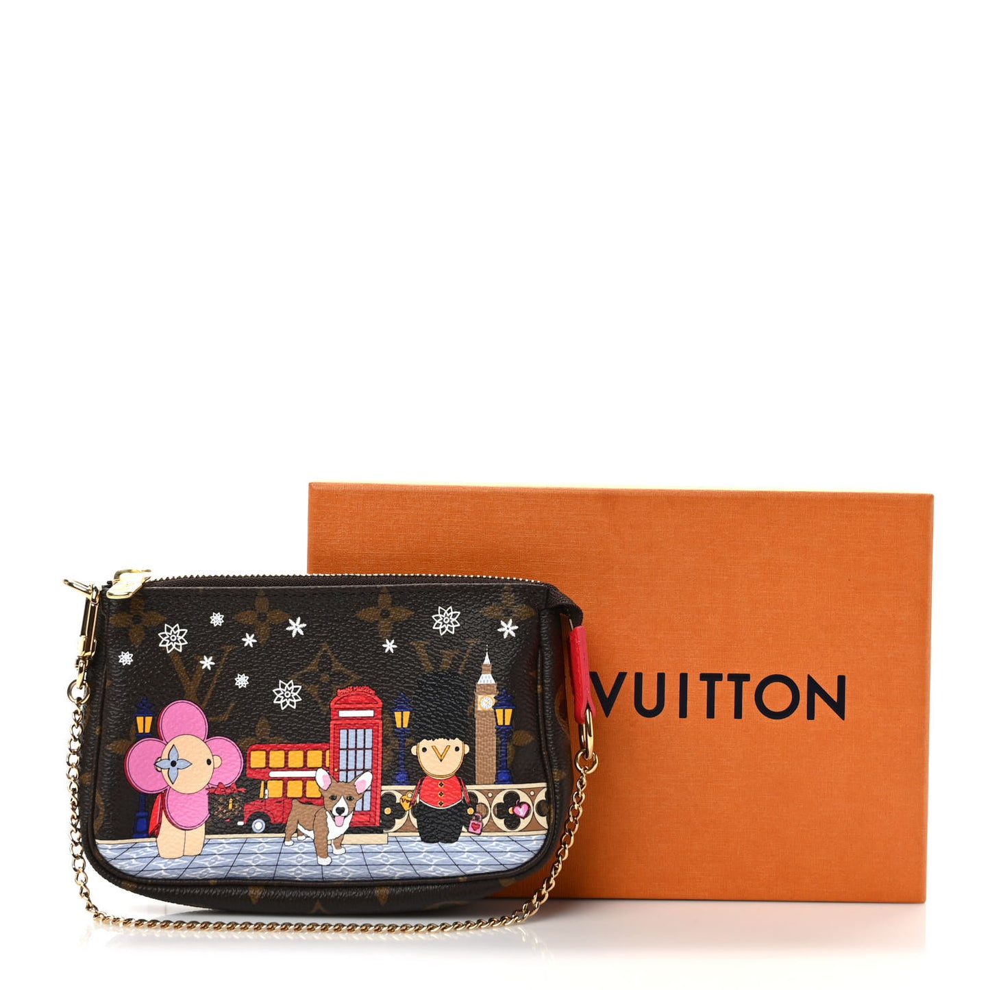 Monogram 2021 Christmas Animation London Mini Pochette Accessories Red
