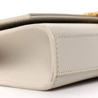 Saint Laurent Grain De Poudre Small Classic Monogram Kate Tassel Satchel Crema Soft 9 of 10
