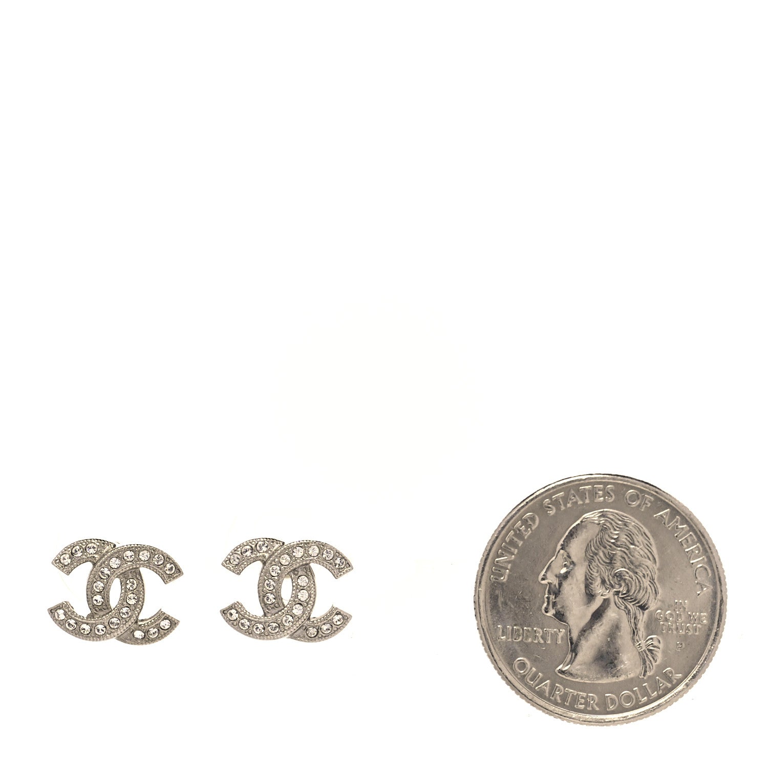 Chanel Crystal CC Earrings Gold 2 of 5