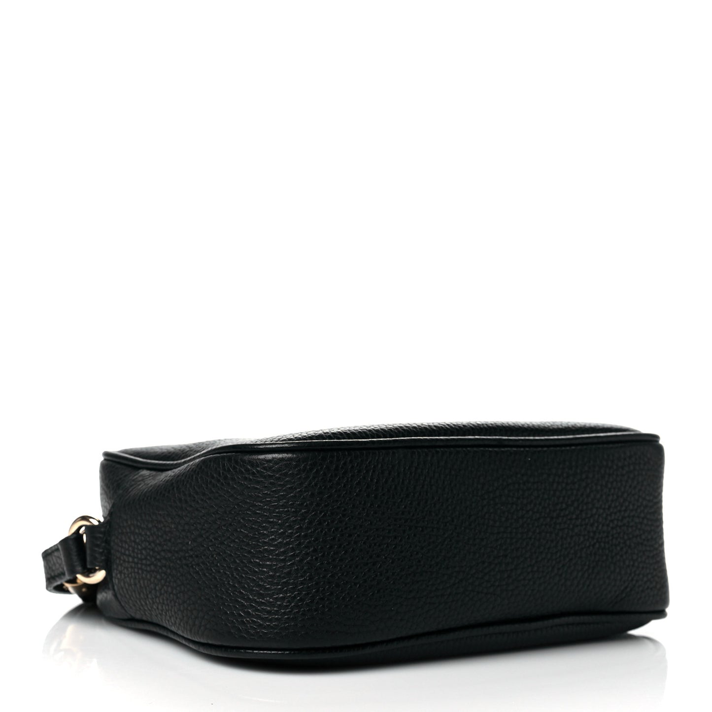 Pebbled Calfskin Small Soho Disco Bag Black