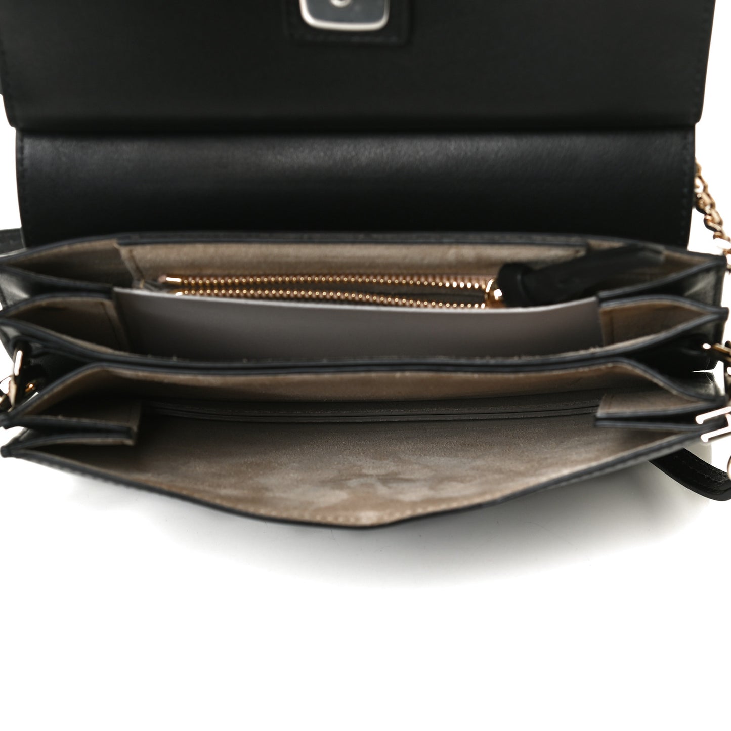 Suede Calfskin Small Faye Top Handle Bag Black