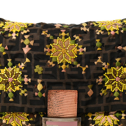 Fendi Lizard Zucca Embroidered Mama Baguette Pink Multicolor 7 of 16
