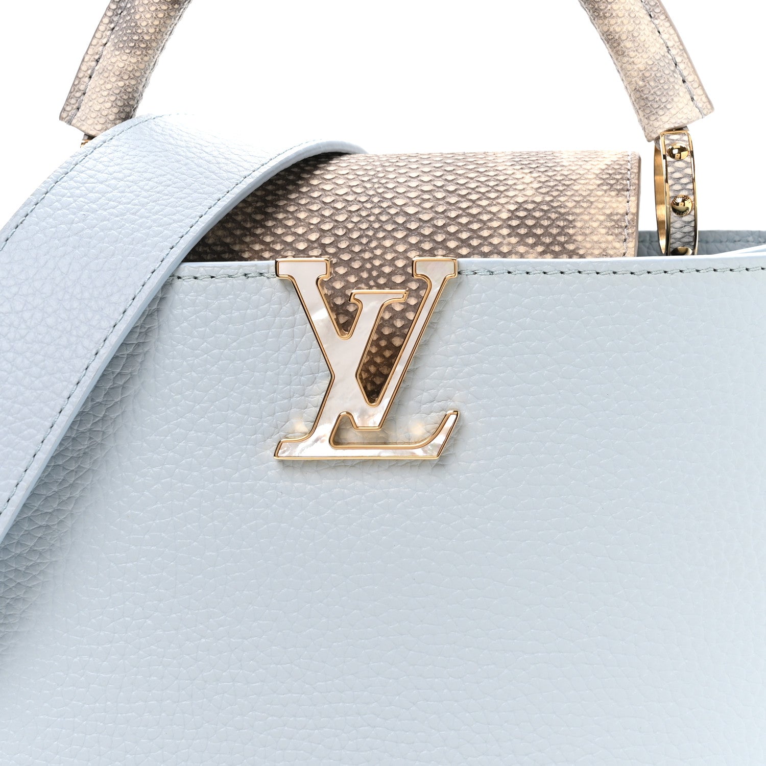 Louis Vuitton Taurillon Snakeskin Capucines BB Olympe Blue 13 of 19