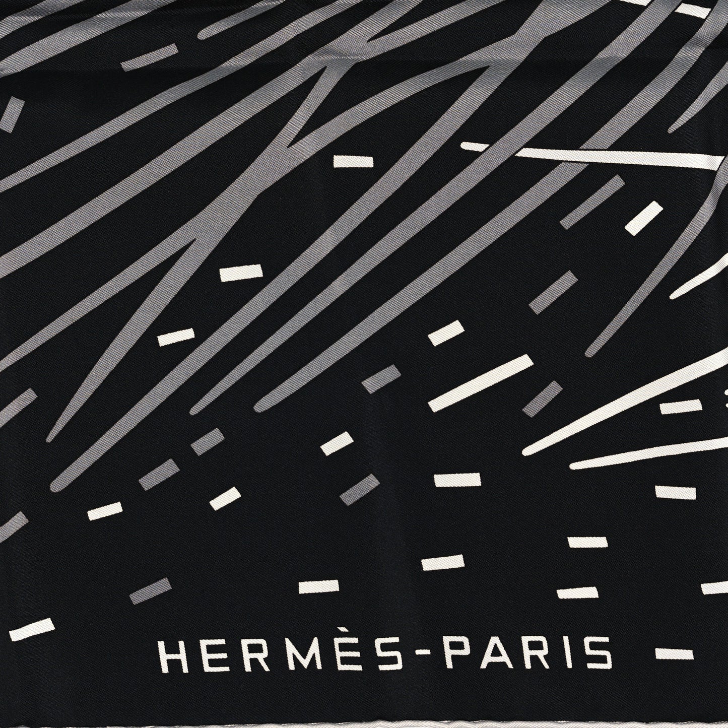 Silk Pluie d'Etincelles Scarf 90 Black White