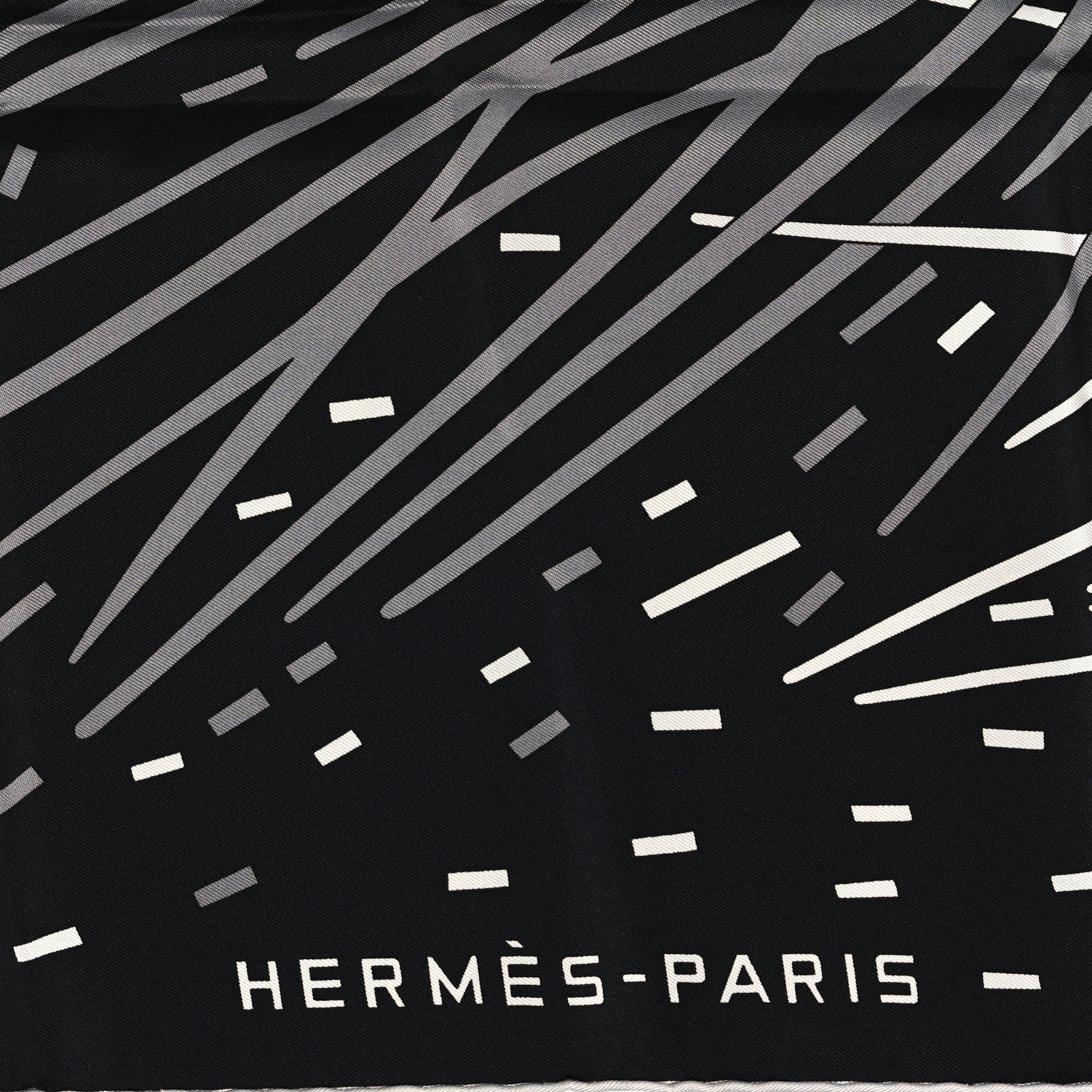 Hermes Silk Pluie d'Etincelles Scarf 90 Black White 2 of 4