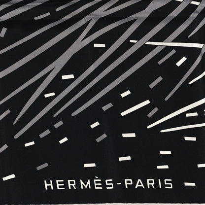 Hermes Silk Pluie d'Etincelles Scarf 90 Black White 2 of 4