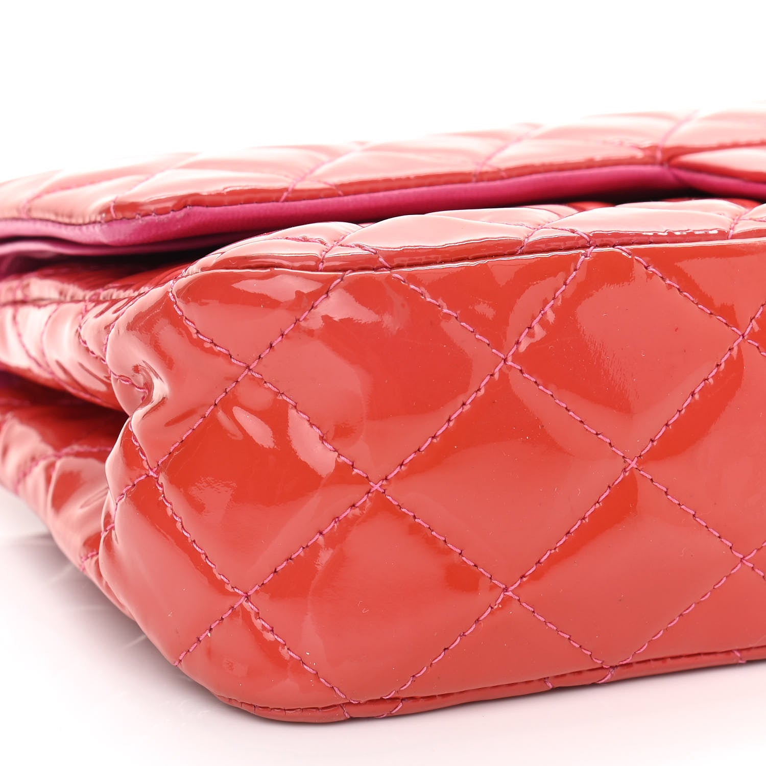 Chanel Patent Quilted Medium Double Flap Fuchsia 9 of 10