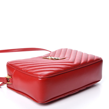 Saint Laurent Calfskin Matelasse Monogram Lou Camera Bag Eros Red 3 of 10