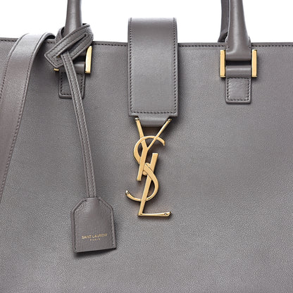 Saint Laurent Smooth Calfskin Medium Monogram Cabas Fog 17 of 17