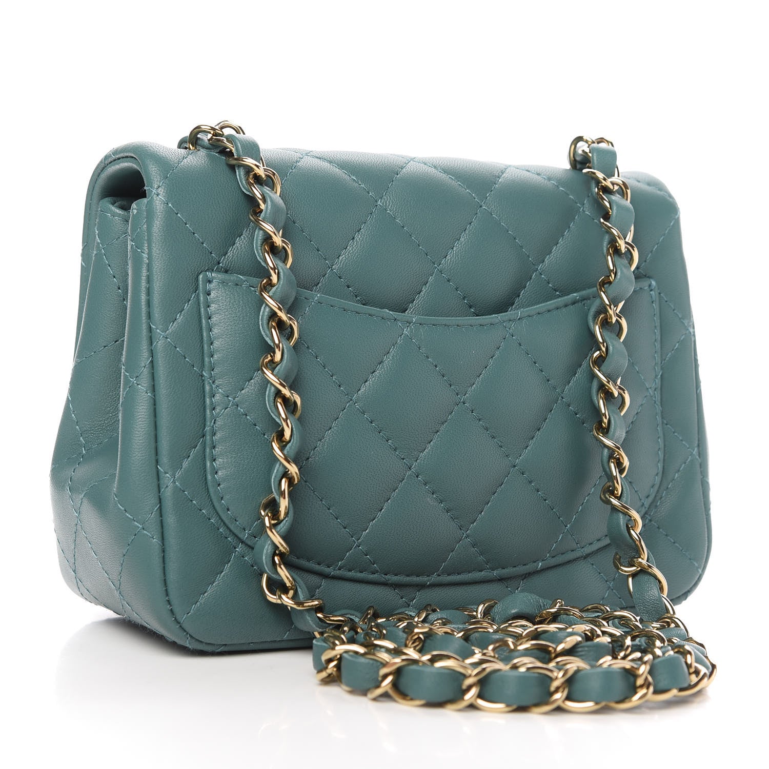 Chanel Lambskin Quilted Mini Square Flap Green 3 of 11