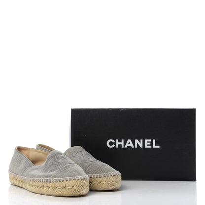 Chanel Striated Suede Espadrilles 38 Dark Grey 11 of 11
