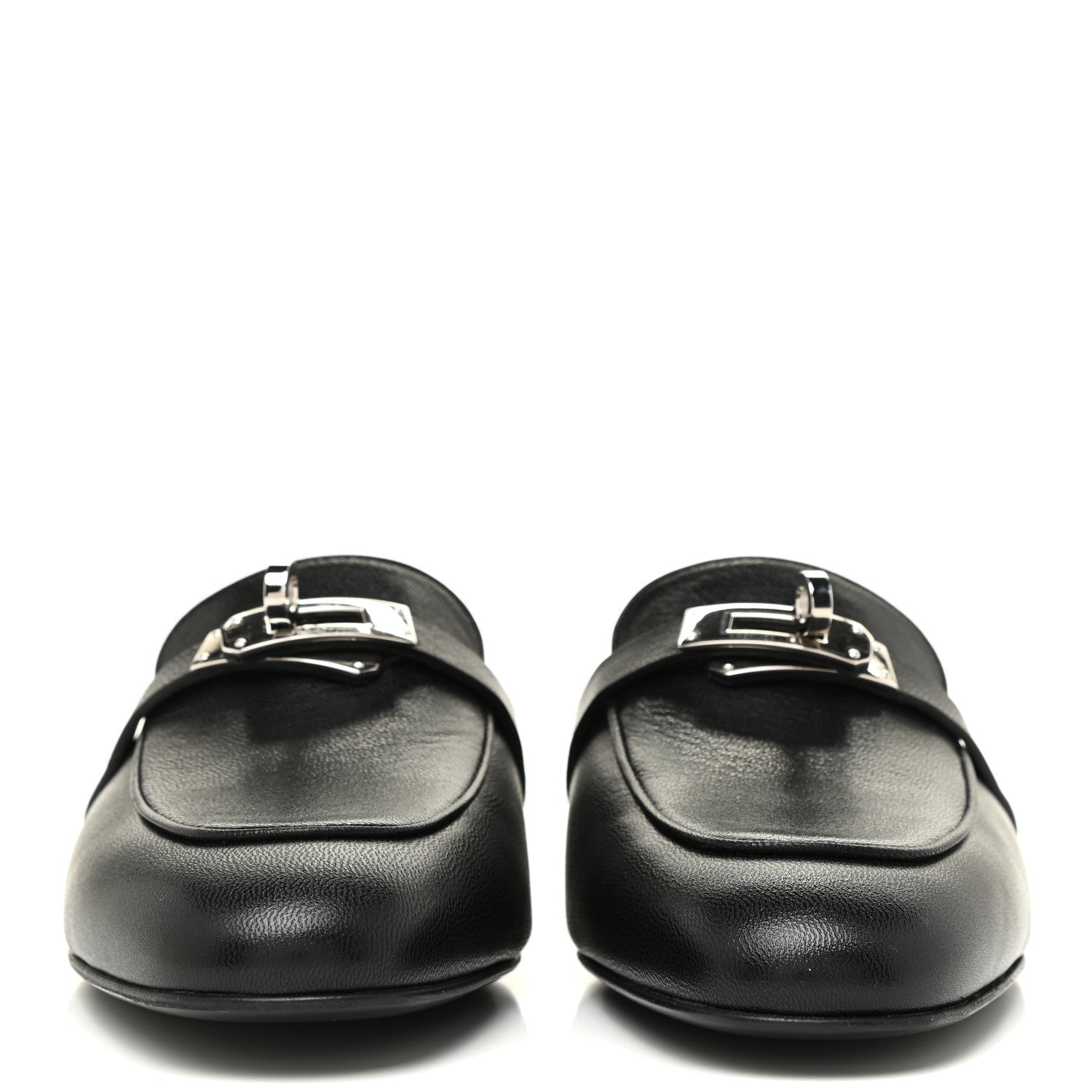 Hermes Goatskin Oz Mules 37 Black 2 of 8