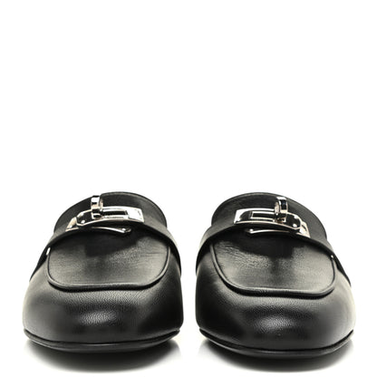 Hermes Goatskin Oz Mules 37 Black 2 of 8