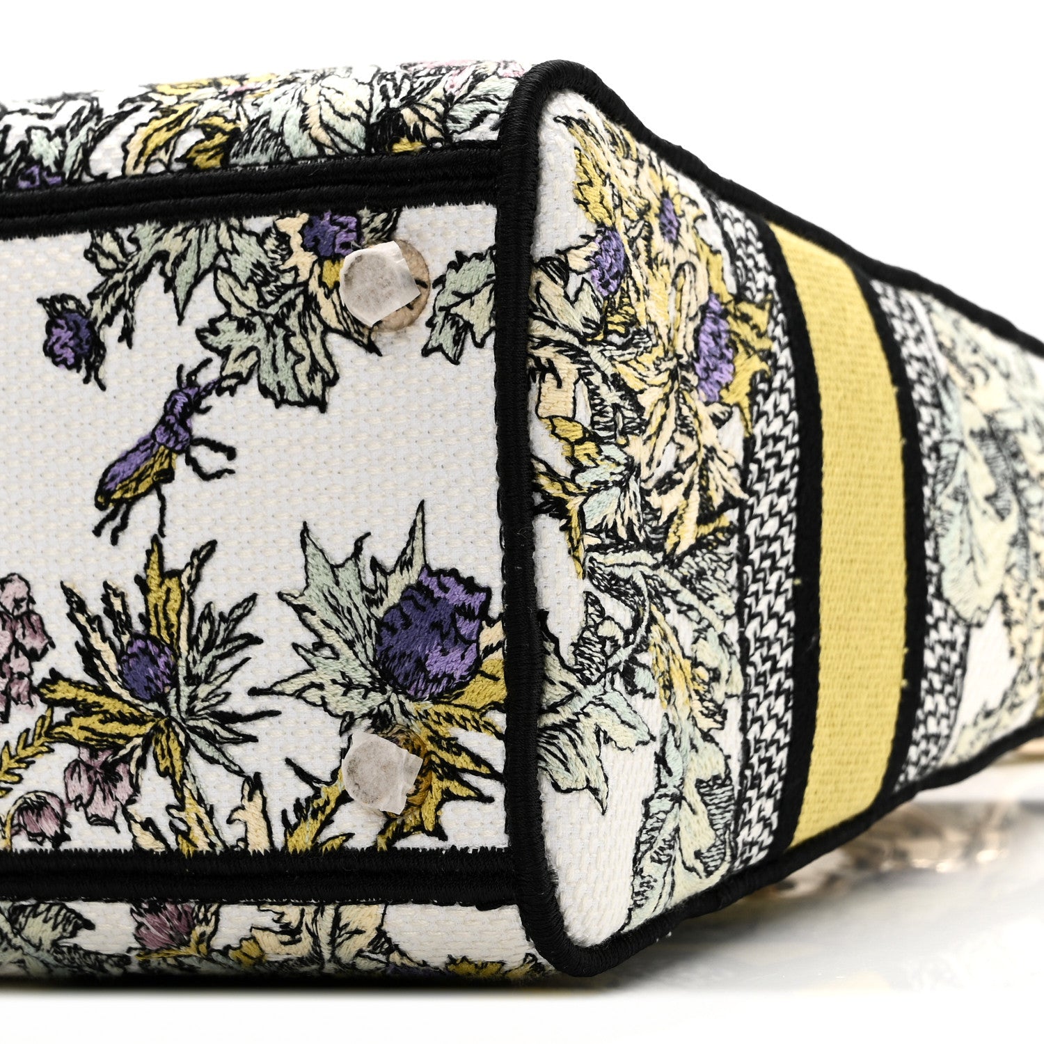 Christian Dior Canvas Embroidered Chardons Toile De Jouy Medium Lady D-Lite Latte Multicolor 9 of 9