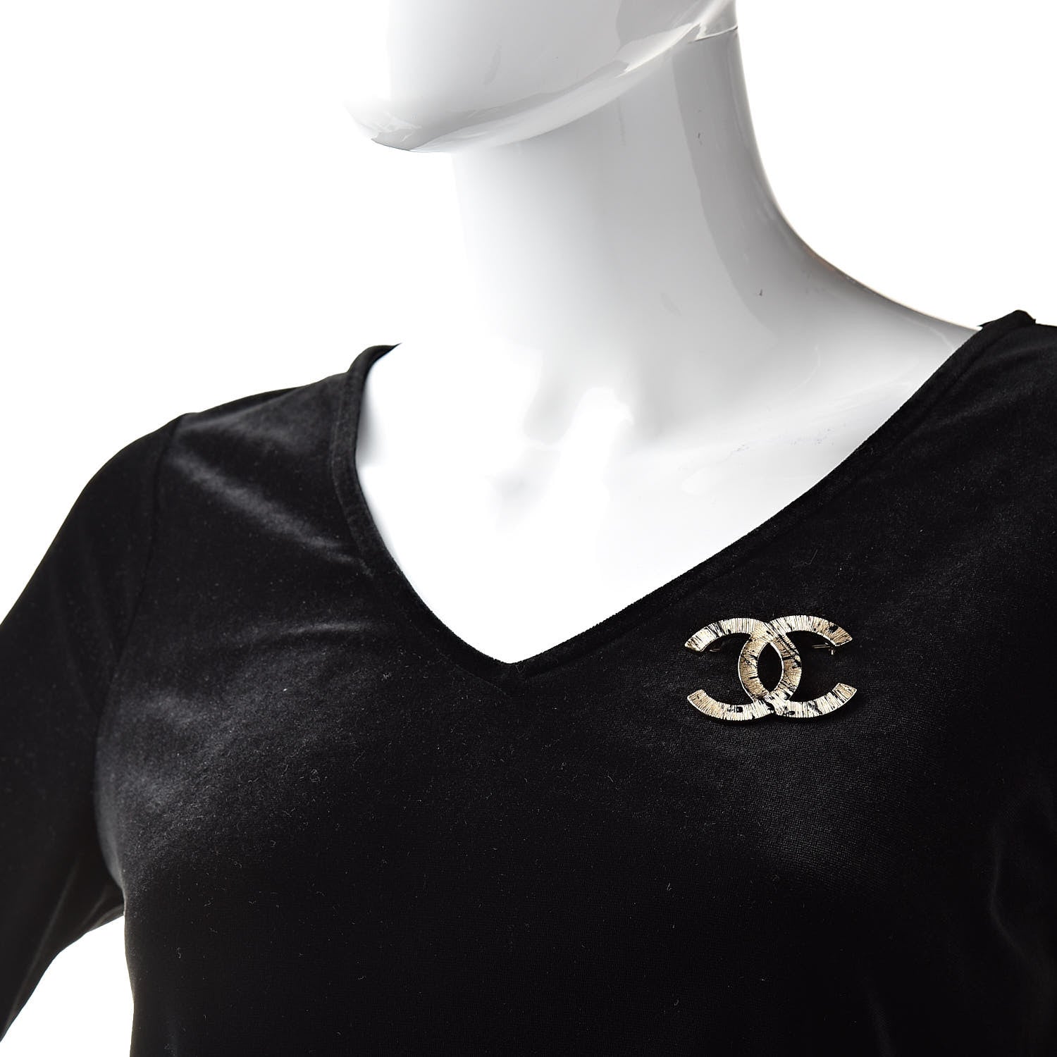 Chanel Matte Jackson Pollock Splattered Paint CC Brooch Gold Black 2 of 5