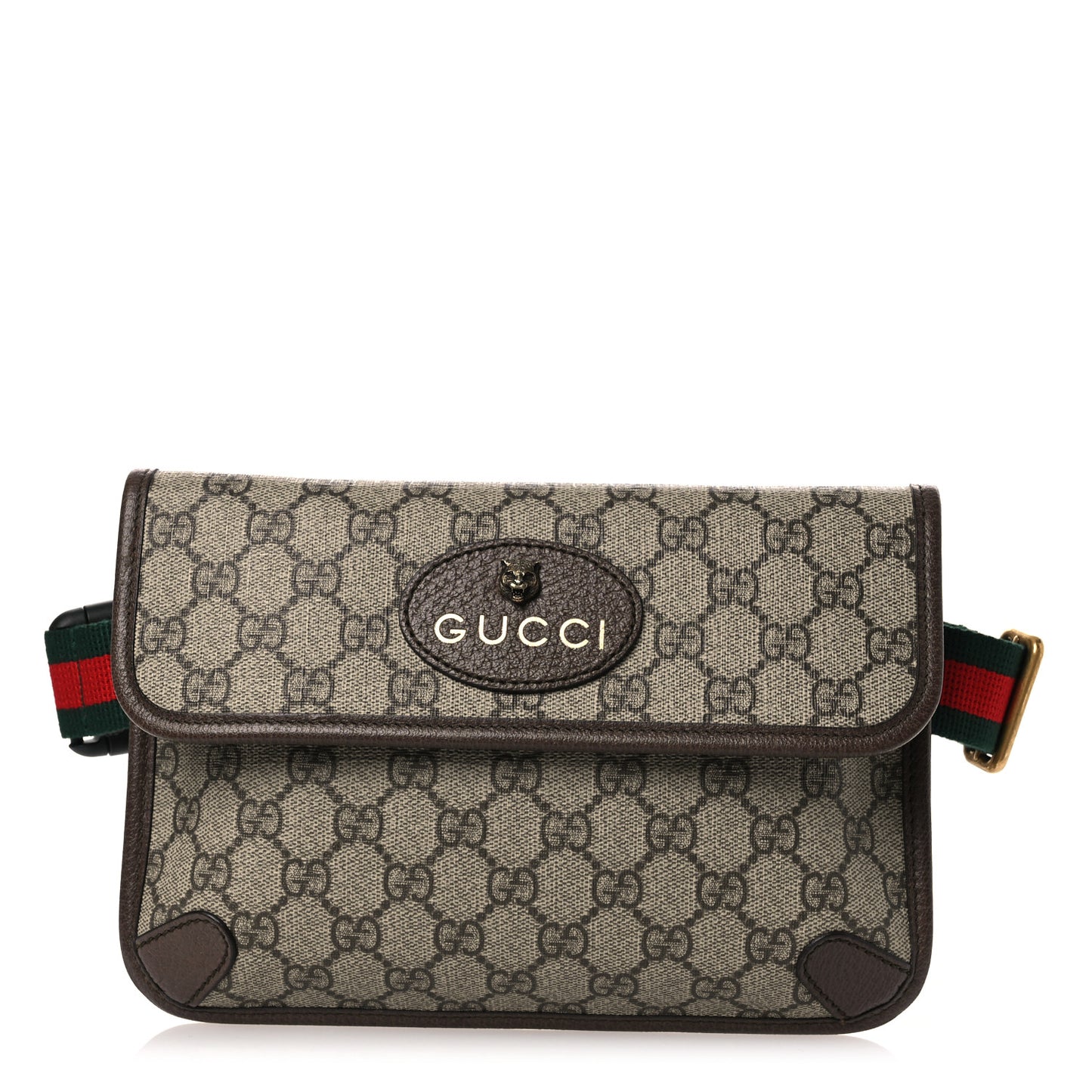 GG Supreme Monogram Neo Vintage Web Belt Bag Brown