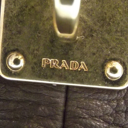 Prada Leather Logo Satchel Brown 12 of 12