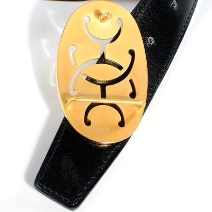 Hermes Box Togo Reversible Belt 90 Noir Gold 6 of 7