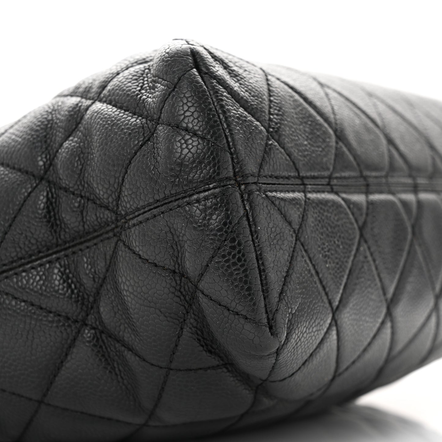 Caviar Quilted CC Shopping Tote Black