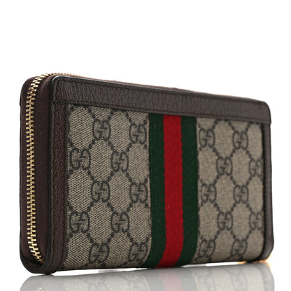 Gucci GG Supreme Monogram Web Ophidia Zip Around Wallet Brown 3 of 7