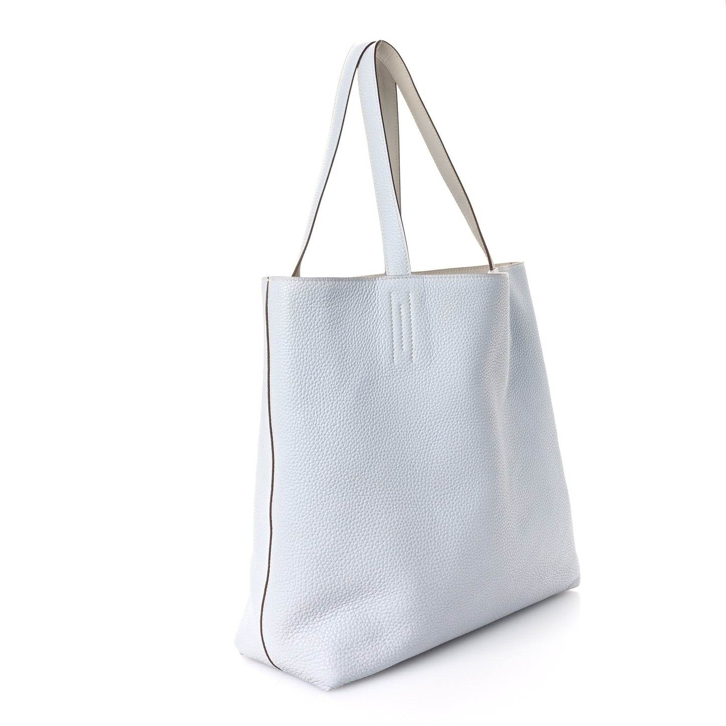 Veau Sikkim Taurillon Clemence Double Sens 36 Reversible Tote Bleu Pale Gris Perle