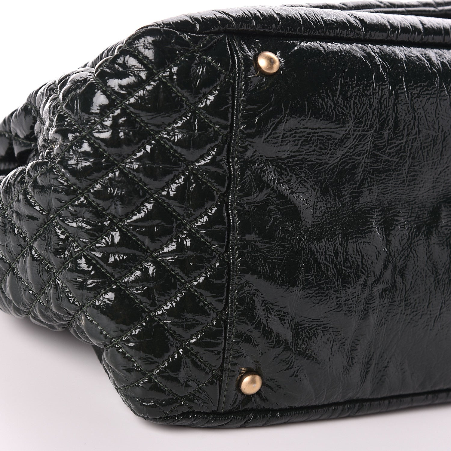 Chanel Vinyl Rock and Chain XL Flap Dark Green 5 of 13