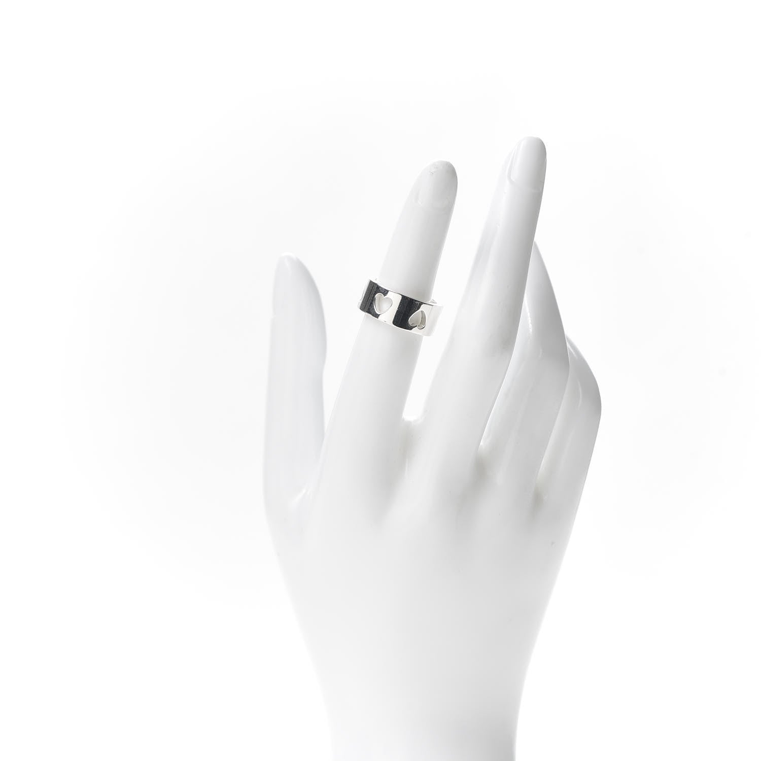 Tiffany Sterling Silver Heart Stencil Band Ring 49 5 2 of 4
