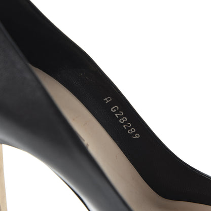 Chanel Lambskin Patent Cap Toe CC Pumps 38.5 Black 9 of 10