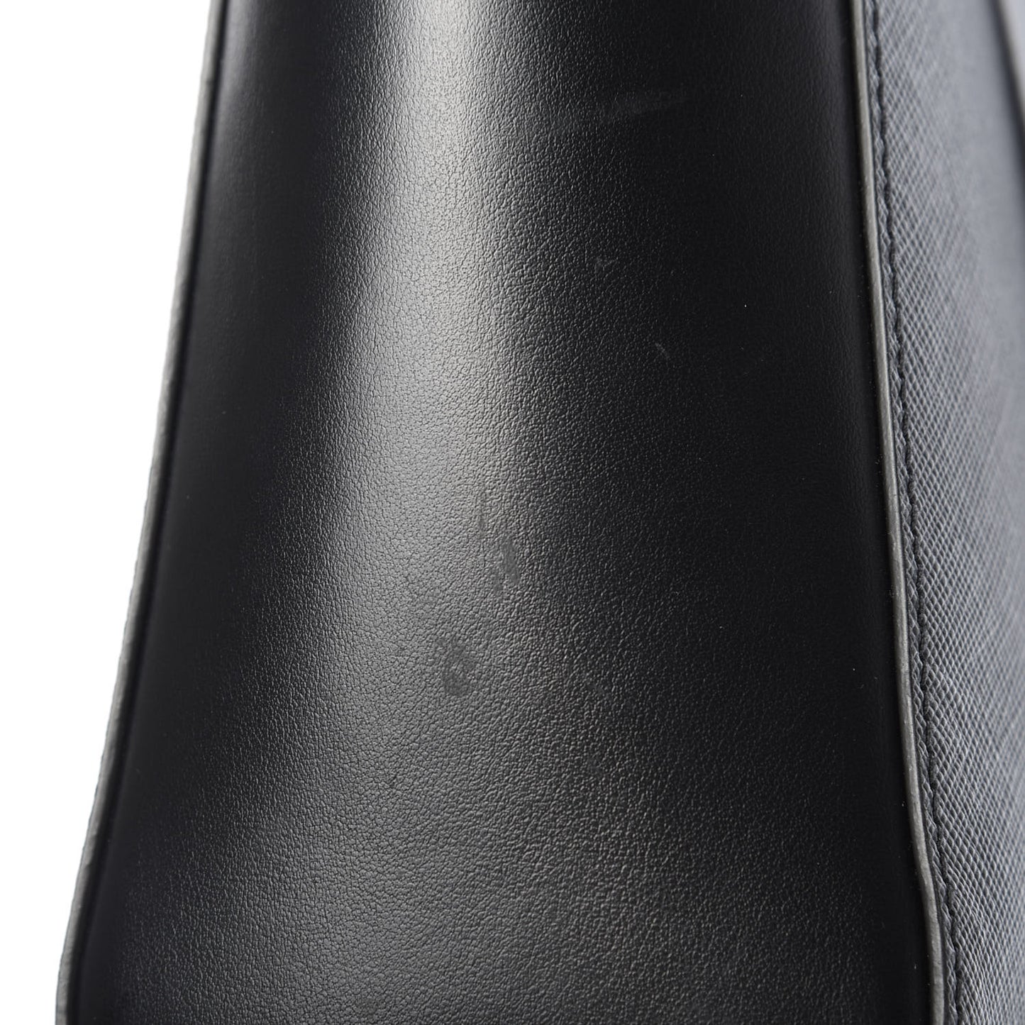 Saffiano Soft Calfskin Small Zippered Tote Black