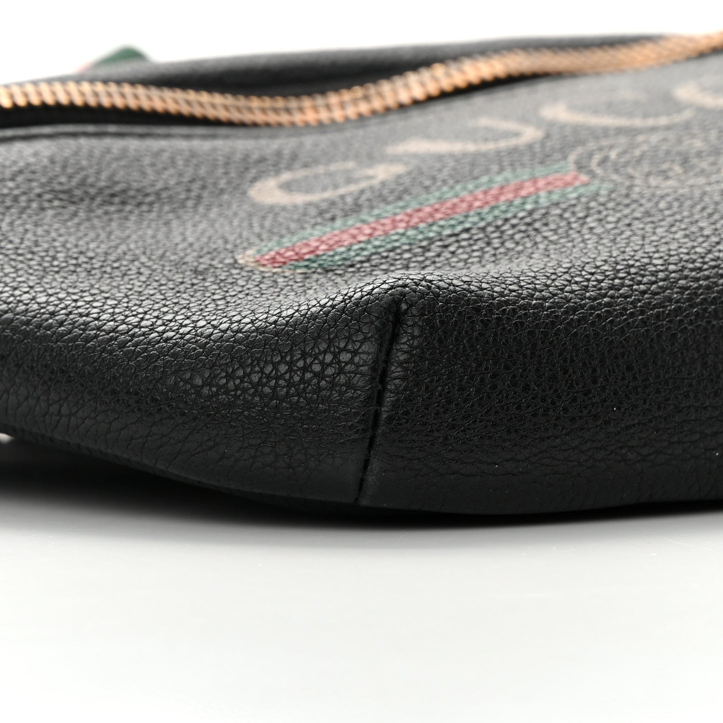 Grained Calfskin Small Logo Belt Bag Black