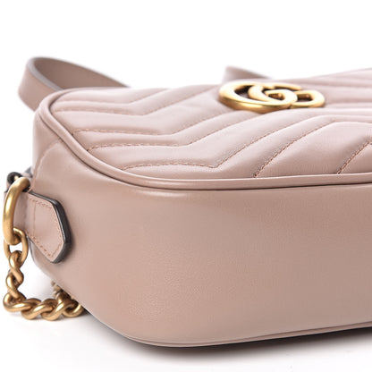 Gucci Calfskin Matelasse Mini GG Marmont Chain Shoulder Bag Porcelain Rose 8 of 10