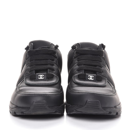 Chanel Calfskin Neoprene CC Sneakers 37.5 Black White 2 of 9