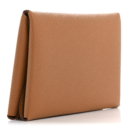 Hermes Epsom Calvi Duo Card Case Gold 3 of 8