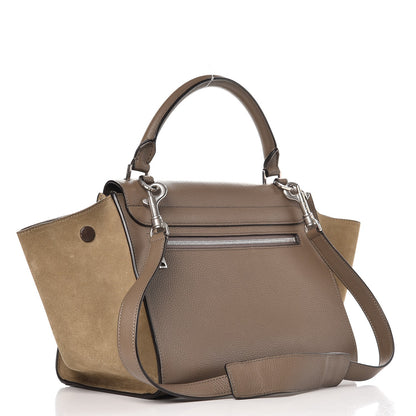 Celine Drummed Calfskin Suede Small Trapeze Souris 4 of 8