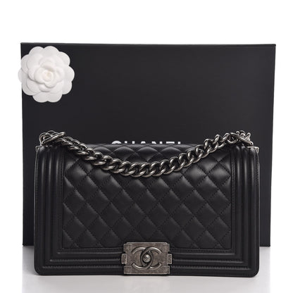 Chanel Calfskin Quilted Medium Boy Flap Black 8 of 8