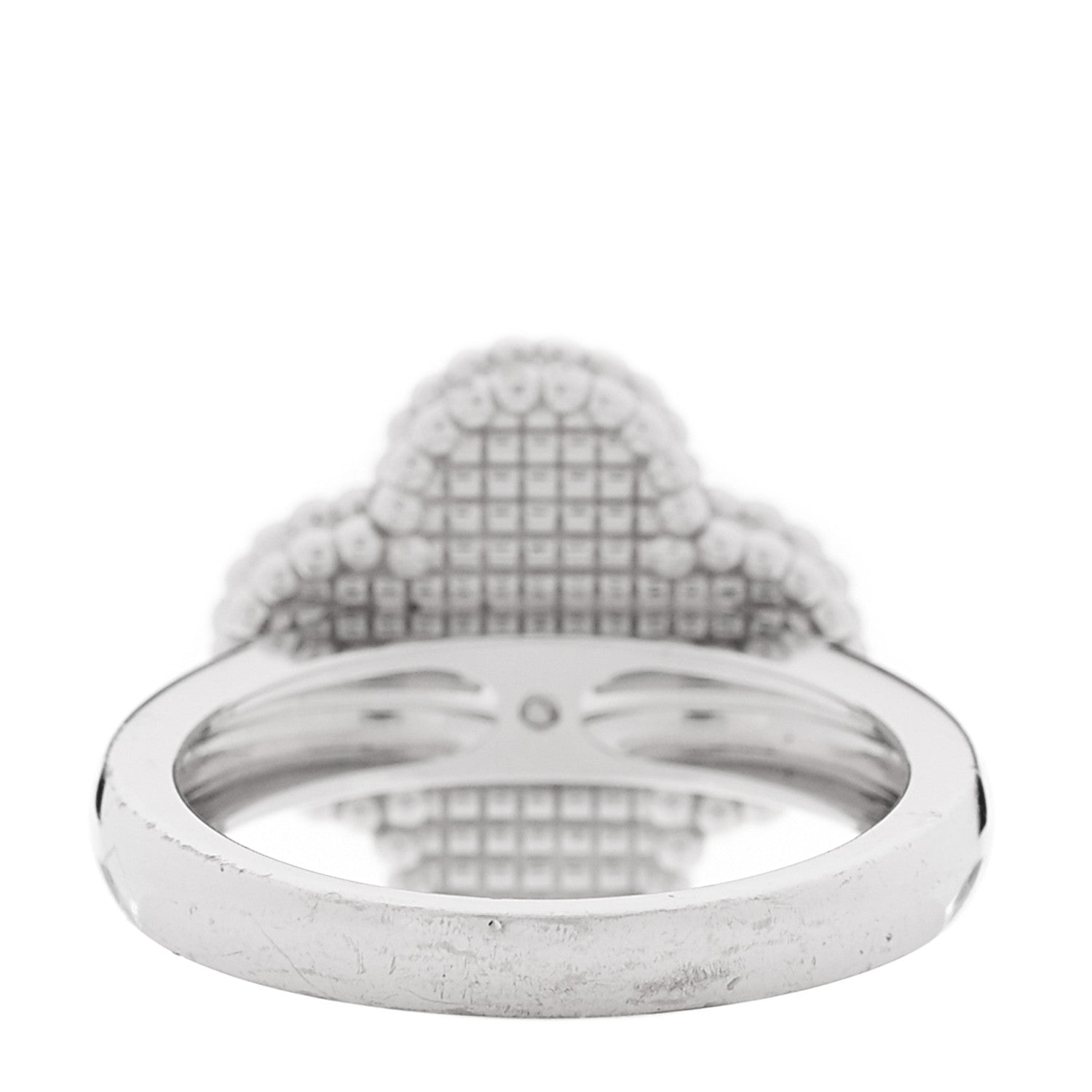 Van Cleef & Arpels 18K White Gold Diamond Mother of Pearl Vintage Alhambra Ring 50/5.25 3 of 4