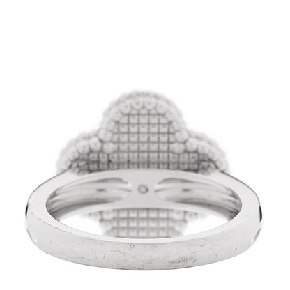 Van Cleef & Arpels 18K White Gold Diamond Mother of Pearl Vintage Alhambra Ring 50/5.25 3 of 4